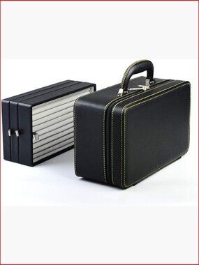 PU Leather 3-Layer Jewelry Box Travel Organizer with Detachable Trays